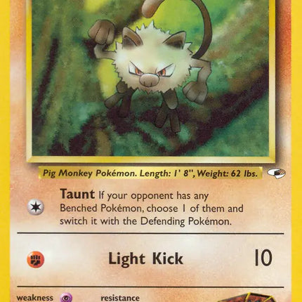 Brock's Mankey (67) Gym Heroes Common 67 (LP)