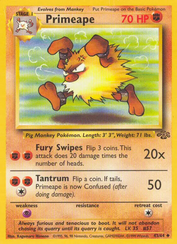 Primeape Jungle Uncommon 43 (MP)