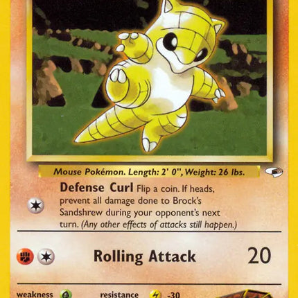 Brock's Sandshrew (71) Gym Heroes Common 71 (LP)