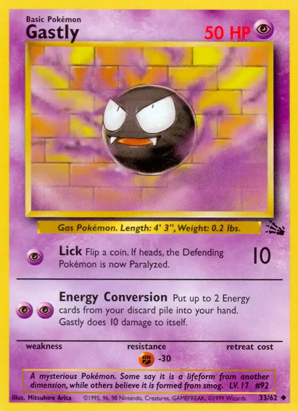 Gastly Fossil Uncommon 33 (MP)
