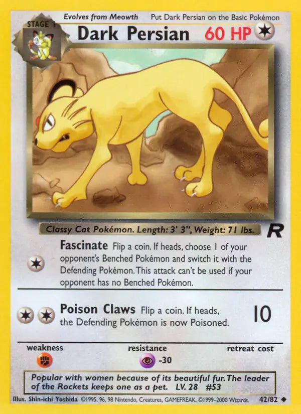 Dark Persian Team Rocket Uncommon 42 (HP)