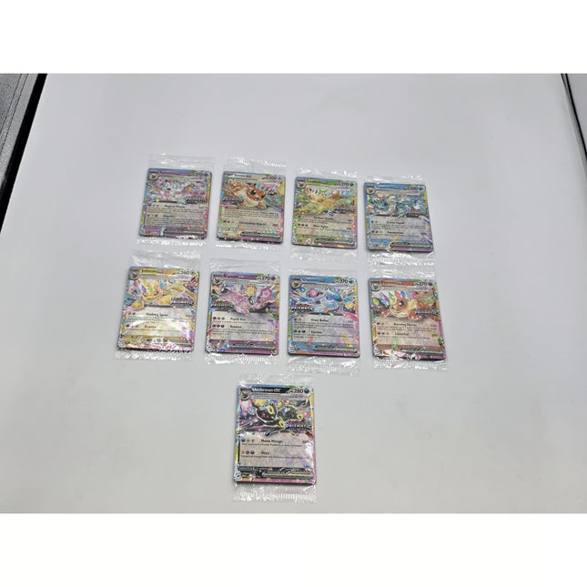Prismatic Evolutions Surprise Box Sealed Stamped EX Promo Cards 9/9 Complete Set