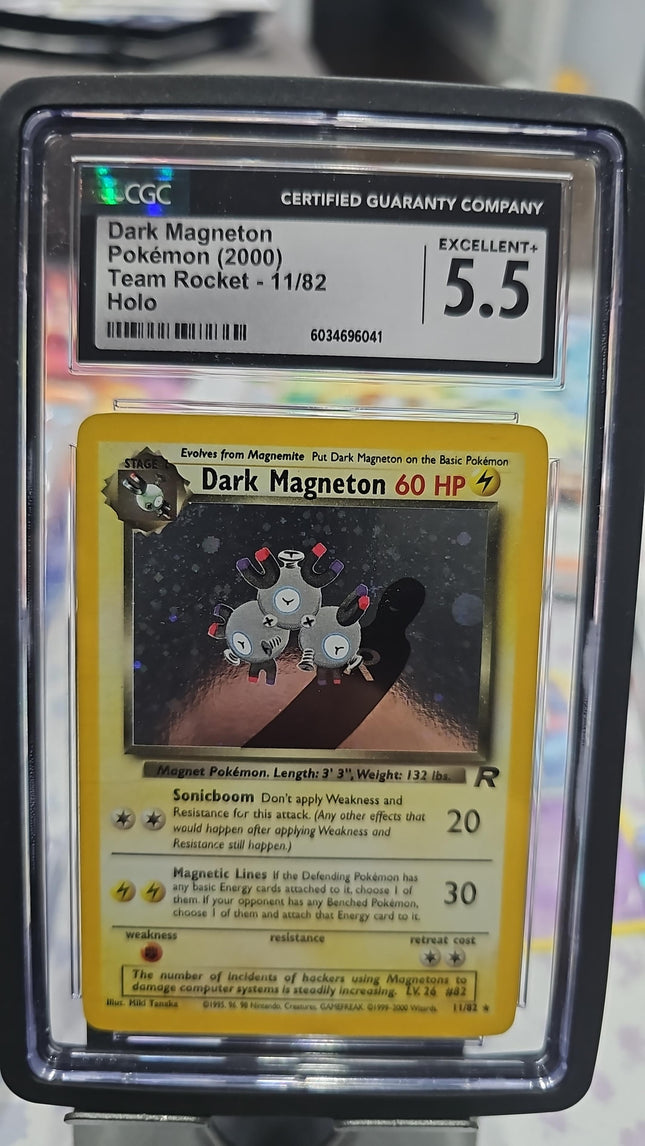 Dark Magneton Holo Rare Team Rocket CGC EXCELLENT 5.5