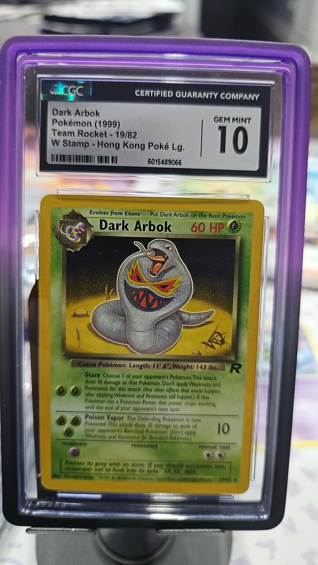 Dark Arbok [W Stamped] Promo • 19/82 WoTC Promo CGC GEM MINT 10