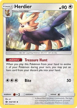 Herdier Sun & Moon Base Set Uncommon 104