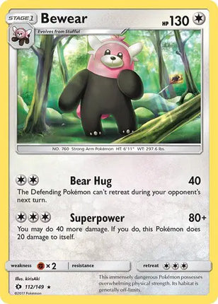 Bewear Rare • 112 Sun & Moon Base Set