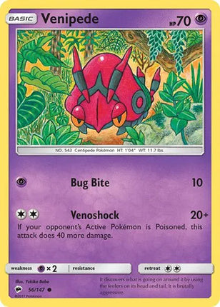 Venipede Burning Shadows Common 56/147