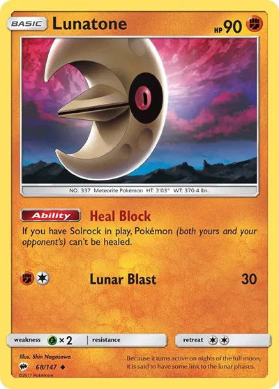 Lunatone Burning Shadows Uncommon 68/147
