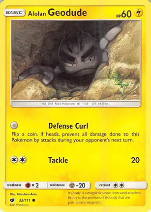 Alolan Geodude Crimson Invasion Common 32/111