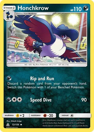 Honchkrow Ultra Prism Uncommon 72/156