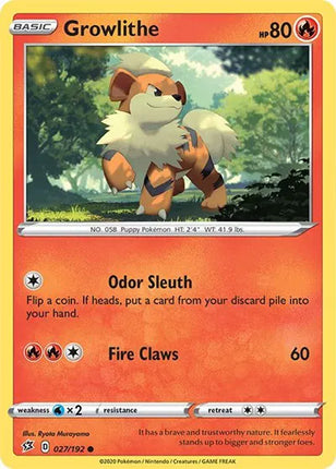 Growlithe Rebel Clash Common 027/192