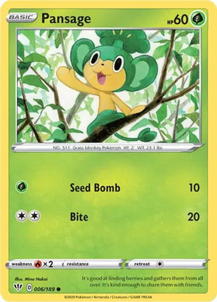 Pansage Darkness Ablaze Common 006/189