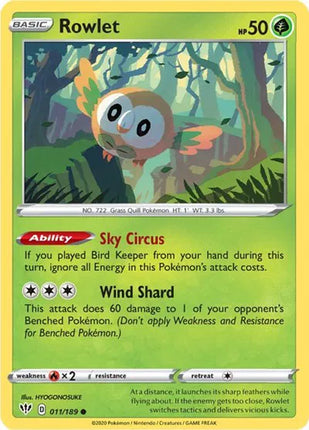 Rowlet Darkness Ablaze Common 011/189