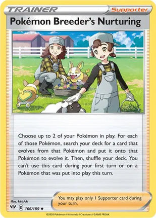 Pokemon Breeder's Nurturing Darkness Ablaze Uncommon 166/189