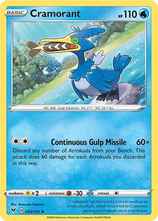Cramorant Vivid Voltage Uncommon 040/185 Reverse Holofoil