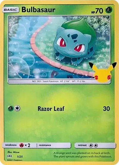 Bulbasaur Promo • 1/25 McDonald's 25th Anniversary Promos Holofoil