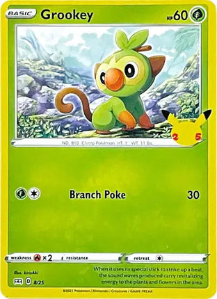 Grookey Promo • 8/25 McDonald's 25th Anniversary Promos Holo