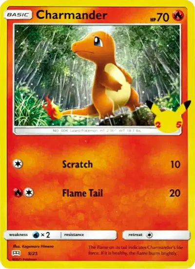 Charmander Promo • 9/25 McDonald's 25th Anniversary Promos Holofoil