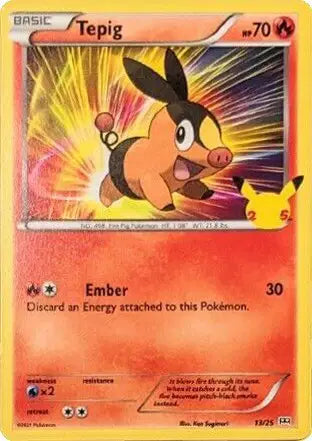 Tepig Pokemon • Promo • 13/25 McDonald's 25th Anniversary Promos Holo