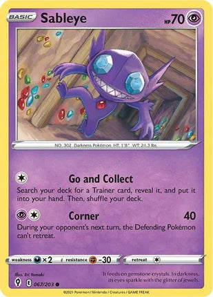 Sableye Evolving Skies Common 067/203