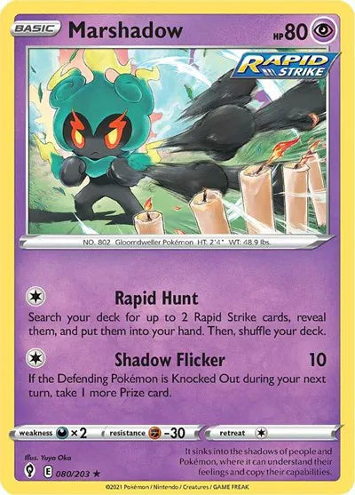 Marshadow Evolving Skies Holo Rare 080/203 Holofoil