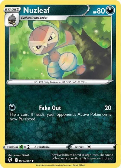Nuzleaf Evolving Skies Uncommon 096/203 Reverse Holofoil