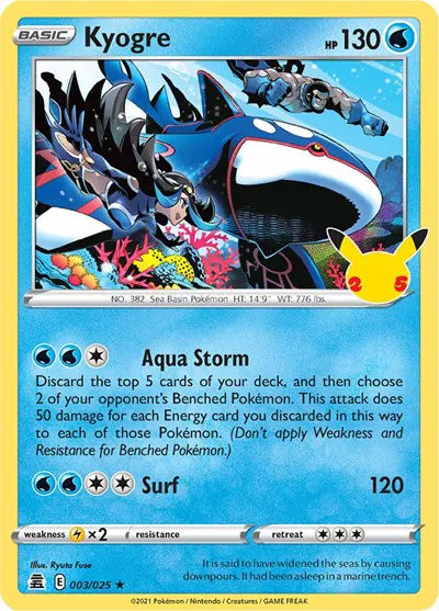 Kyogre Celebrations Holo Rare 003/025