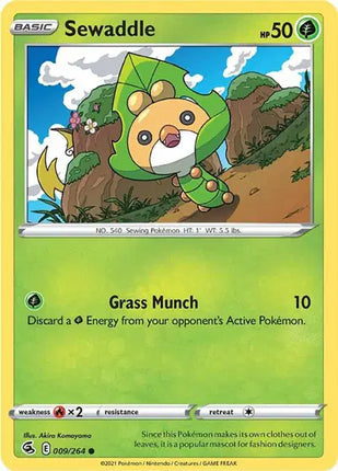 Sewaddle Common • 009/264 Fusion Strike Reverse Holofoil