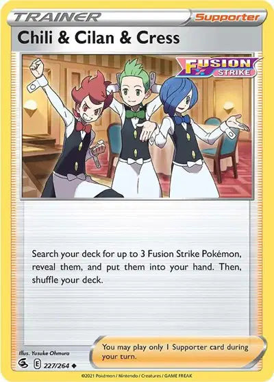 Chili & Cilan & Cress Uncommon • 227/264 Fusion Strike Reverse Holofoil