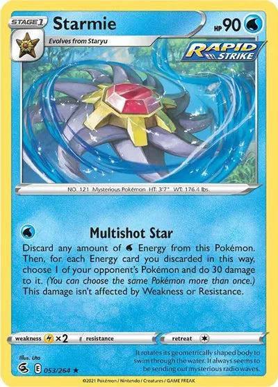 Starmie Fusion Strike Holo Rare 053/264 Holofoil