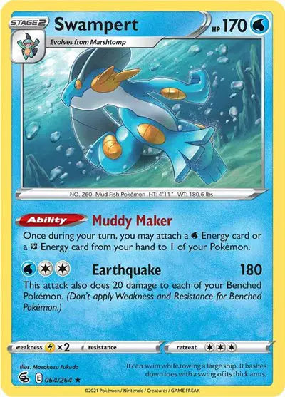 Swampert Holo Rare • 064/264 Fusion Strike