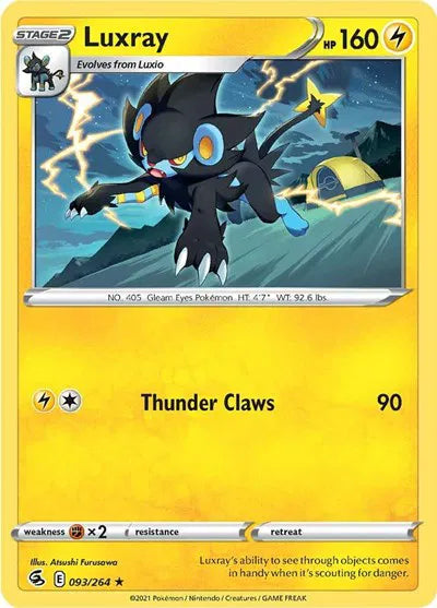 Luxray Fusion Strike Rare 093/264 Reverse Holofoil
