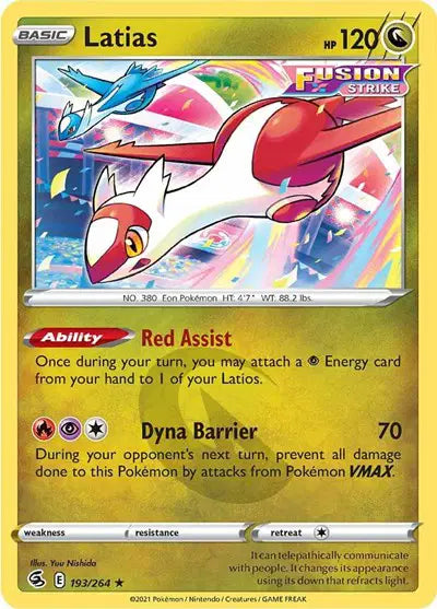 Latias Rare • 193/264 Fusion Strike Reverse Holofoil