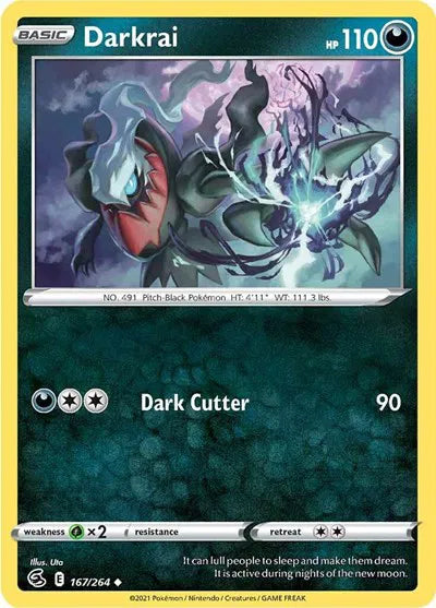 Darkrai Fusion Strike Uncommon 167/264 Reverse Holofoil