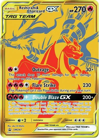 Reshiram & Charizard GX Promo • SM247 Sun & Moon Promo