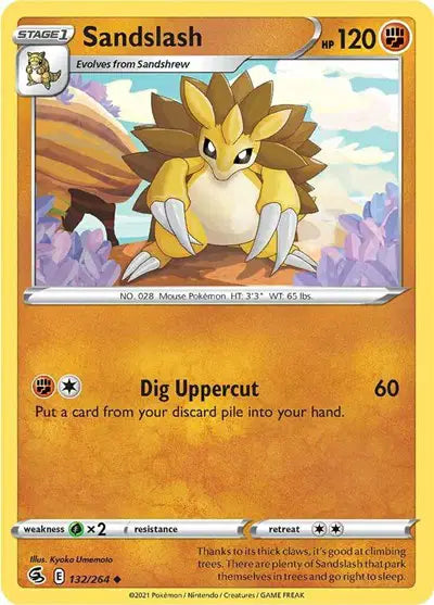 Sandslash Uncommon • 132/264 Fusion Strike Reverse Holofoil