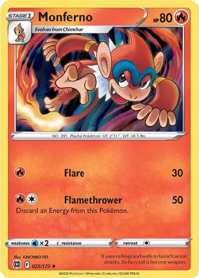 Monferno Uncommon • 025/172 Brilliant Stars
