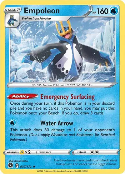 Empoleon Holo Rare • 037/172 Brilliant Stars