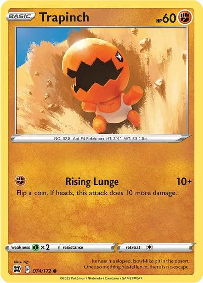 Trapinch Brilliant Stars Common 074/172 Reverse Holofoil