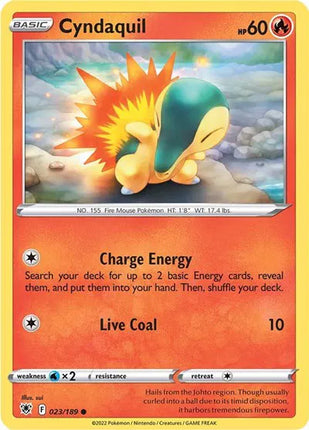 Cyndaquil Astral Radiance Common 023/189 Reverse Holofoil
