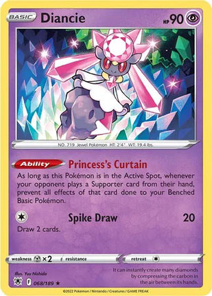 Diancie Astral Radiance Holo Rare 068/189 Holofoil