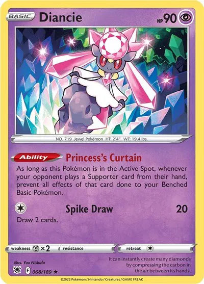 Diancie Astral Radiance Holo Rare 068/189 Holofoil
