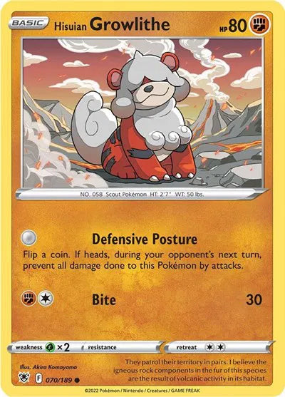 Hisuian Growlithe Astral Radiance Common 070/189
