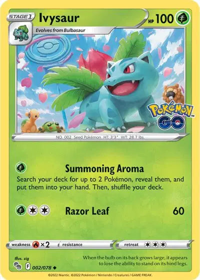 Ivysaur Uncommon • 002/078 Pokemon Go Reverse Holofoil