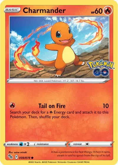 Charmander Common • 008/078 Pokemon Go Reverse Holofoil