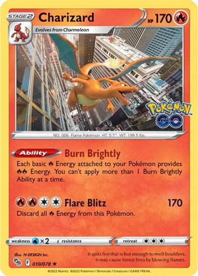 Charizard Pokemon Go Rare 010/078