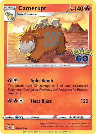 Camerupt Uncommon • 014/078 Pokemon Go