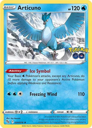 Articuno Holo Rare • 024/078 Pokemon Go
