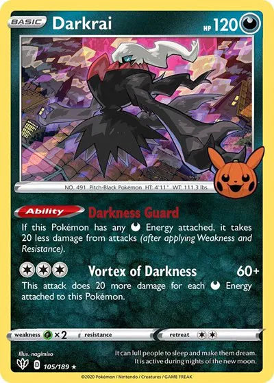 Darkrai Trick or Trade BOOster Bundle Promo 105/189 Holofoil