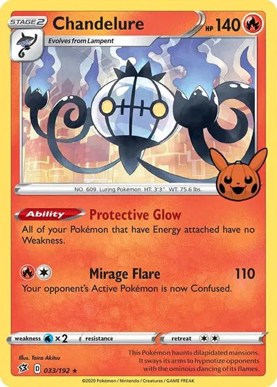 Chandelure Trick or Trade BOOster Bundle Promo 033/192 Holofoil